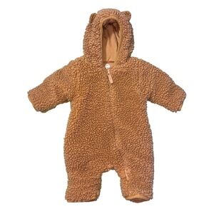Wonder Nation Baby Teddy Fleece Pram With Hood Size 0-3 Months